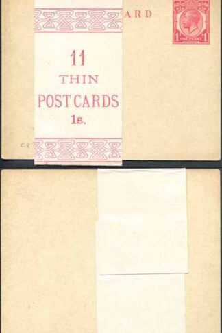 CP73 KGV 1d Carmine Inland Card Format CF13 Stamp L14 Mint with Band