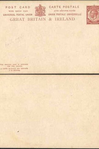 CP80 KGV 1 1/2d + 1 1/2d Brown Foreign Reply Card Format CF14 Stamp L15 Mint