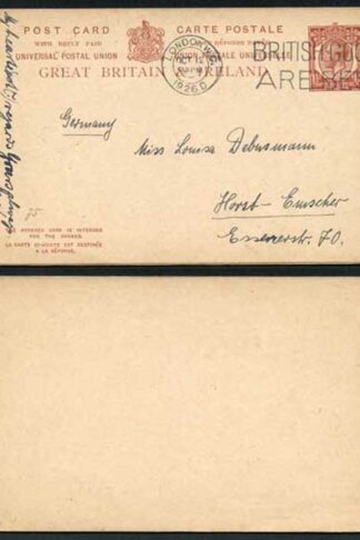CP80 KGV 1 1/2d + 1 1/2d Brown Foreign Reply Card Format CF14 Stamp L15 Used
