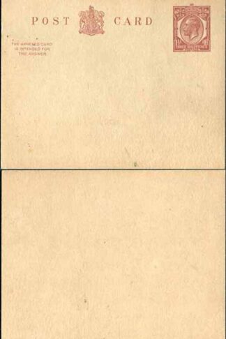 CP79 KGV 1 1/2d Brown Inland Reply Card Format CF13 Stamp L15 Mint
