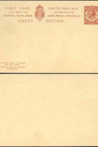 CP93 KGV 1 1/2d + 1 1/2d Brown Foreign Reply Card Format CF16 Stamp L15 Mint