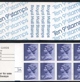 FG1a QEII 90p Booklet LM Cylinder 24 Dot/28