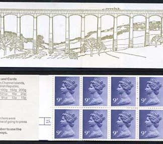 FG3a QEII 90p Booklet LM Cylinder 25 Dot/28