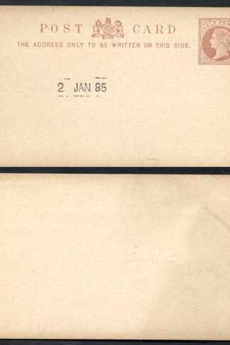 1885 ESSAY for the 1/2d Post Card Handstamped 2nd January 1885