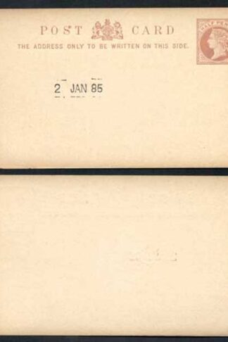 1885 ESSAY for the 1/2d Post Card Handstamped 2nd January 1885