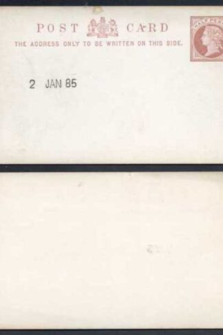 1885 ESSAY for the 1/2d Post Card Handstamped 2nd January 1885