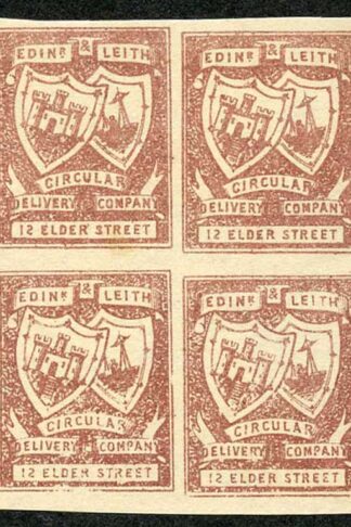 CD13 1/4d Red Brown Circular Delivery 12 Elder Street Block 4 No Gum