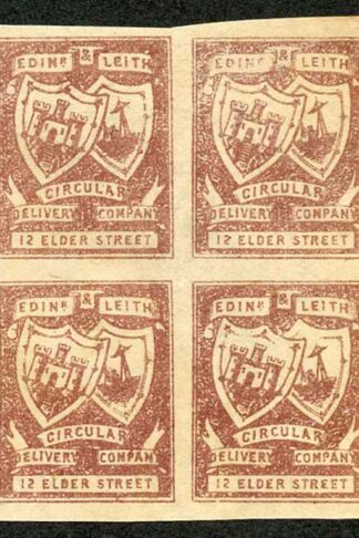 CD13 1/4d Red Brown Circular Delivery 12 Elder Street Block 4 No Gum