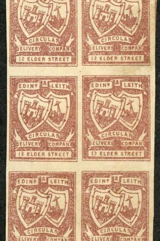 CD13 1/4d Red Brown Circular Delivery 12 Elder Street Block 6 No Gum