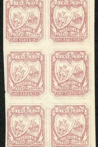 CD10 1/4d Dull Mauve Edinburgh and Leith Circular Delivery M/M Block 6