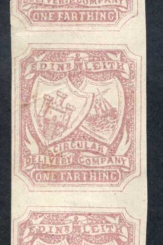 CD10 1/4d Dull Mauve Edinburgh and Leith Circular Delivery No Gum Strip 3