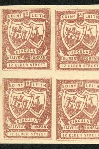 CD13 1/4d Red Brown Circular Delivery 12 Elder Street Block 4 No Gum