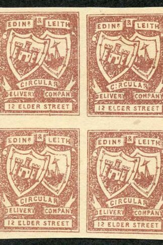 CD13 1/4d Red Brown Circular Delivery 12 Elder Street Block 4 No Gum