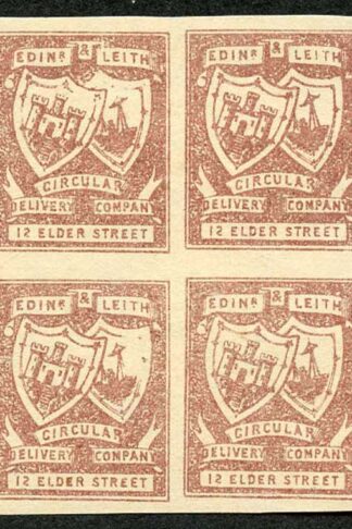 CD13 1/4d Red Brown Circular Delivery 12 Elder Street Block 4 No Gum