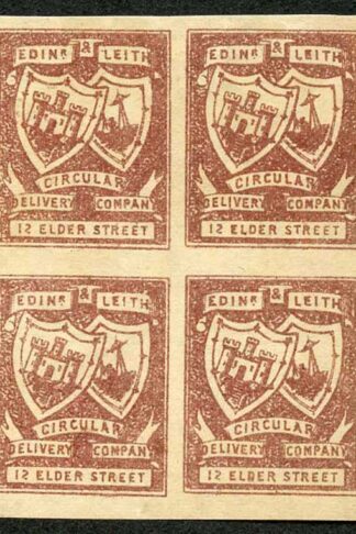 CD13 1/4d Red Brown Circular Delivery 12 Elder Street Block 4 No Gum