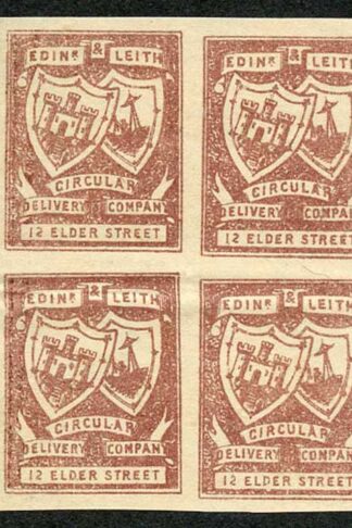 CD13 1/4d Red Brown Circular Delivery 12 Elder Street Block 4 No Gum