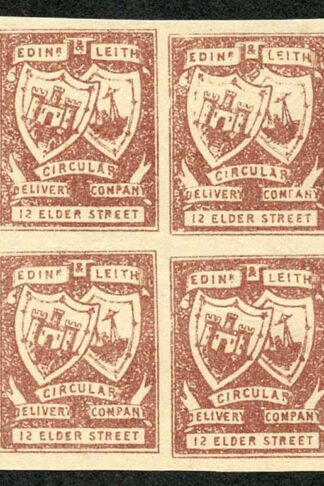 CD13 1/4d Red Brown Circular Delivery 12 Elder Street Block 4 No Gum