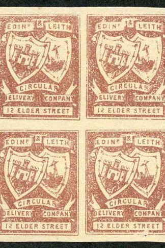 CD13 1/4d Red Brown Circular Delivery 12 Elder Street Block 4 No Gum
