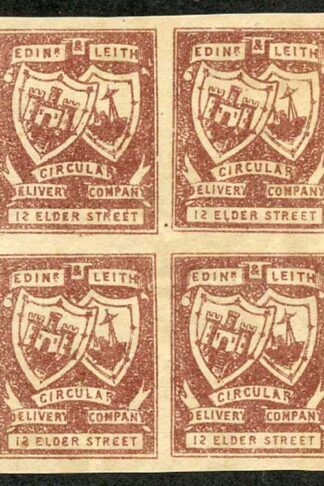 CD13 1/4d Red Brown Circular Delivery 12 Elder Street Block 4 No Gum