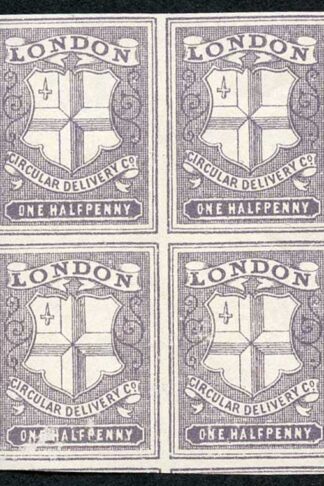 CD27 1/2d Deep Dull Purple London Circular Delivery Block 4 Unmounted Mint