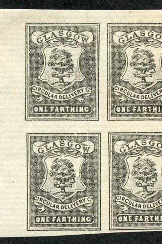 CD20 1/4d Black Glasgow Circular Delivery Unmounted Mint Block 4
