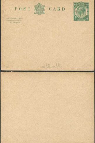 CP71 KGV 1/2d Green Inland Reply Card Format CF13 Stamp L13 Mint