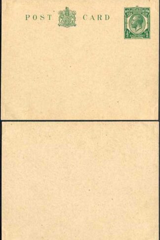 CP71 KGV 1/2d Green Inland Reply Card Format CF13 Stamp L13 Mint