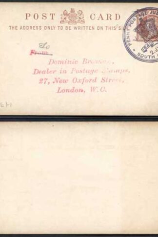 CP21b QV 1/2d Brown Inland Card Format CF3 Stamp L3 Size A Used Jubilee Cancel