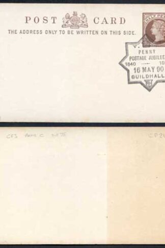 CP21b QV 1/2d Brown Inland Card Format CF3 Stamp L3 Size A Pre Cancelled