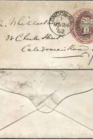 ES1 QV 1d Pink Envelope Stamp 3 (21.12.61) Used London Duplex