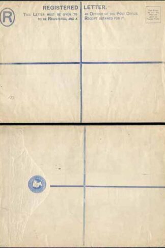 RP13 QV 2d Blue Registered Letter Format RF6 Stamp R3 Size I Mint