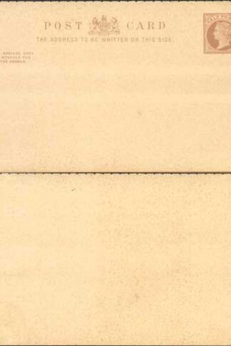 CP34 QV 1/2d + 1/2d Brown Inland Reply Card Format CF9 Stamp L3 Mint