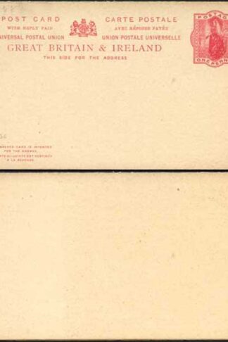 CP36 QV 1d + 1d Red Foreign Reply Card Format CF10 Stamp L8 Mint