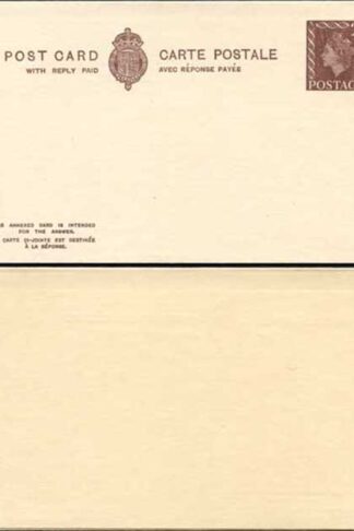 CP107b QEII 2d + 2d Brown Inland Reply Card Format CF18 Stamp L32 Mint