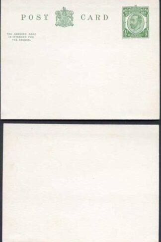 CP61 KGV 1/2d + 1/2d Green Inland Reply Card Format CF13 Stamp L11 Mint