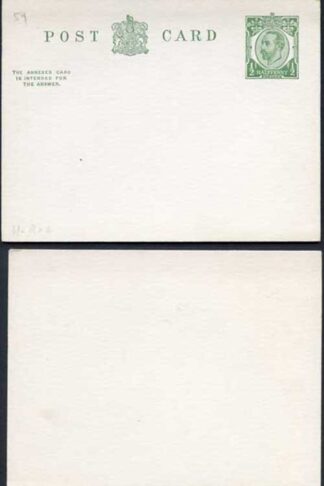 CP61 KGV 1/2d + 1/2d Green Inland Reply Card Format CF13 Stamp L11 Mint