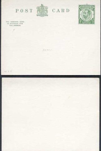 CP61 KGV 1/2d + 1/2d Green Inland Reply Card Format CF13 Stamp L11 Mint
