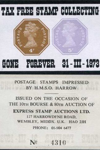 QEII 5p Pale Violet and 4p bistre 5 Stamped to Order Label