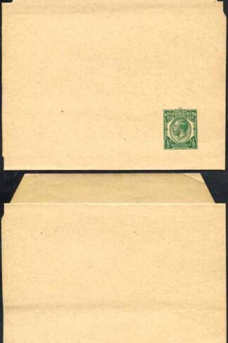 WP27 KGV 1/2d Green Newspaper Wrapper Stamp L13 Size B Mint