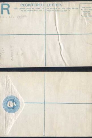 British Bechuanaland O/P on Cape of Good Hope QV 4d Blue Registered Envelope Mi