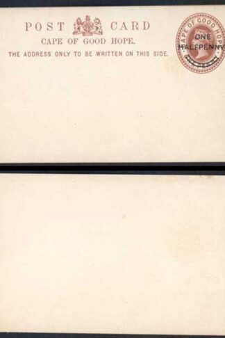 Cape Of Good Hope QV 1d Brown Postcard one Halfpenny O/P Mint
