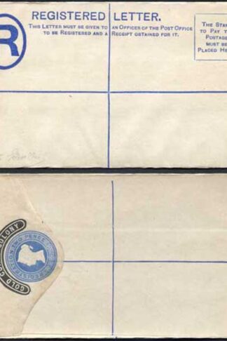 Gold Coast Colony O/P on 2d Blue Registered Letter Mint