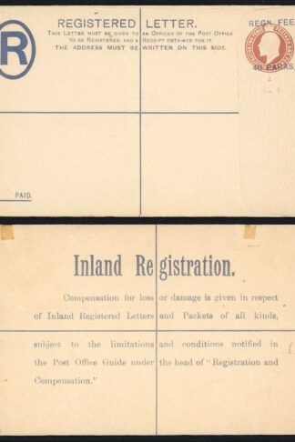 British Levant KEVII 40 Paras O/P on 3d Brown Registered Letter Size G