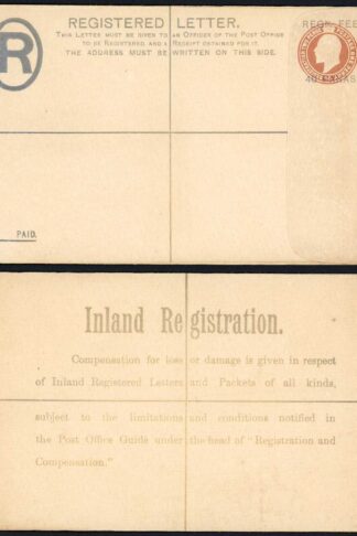 British Levant KEVII 40 Paras O/P on 3d Brown Registered Letter Size G