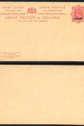 British Levant O/P on 1d Red Foreign Reply Postcard Mint