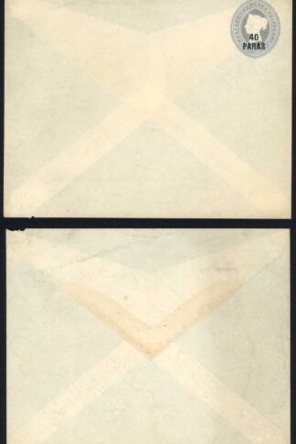 British Levant 40 Paras O/P on QV 2 1/2d Grey Envelope Mint