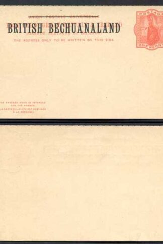 British Bechuanaland O/P on QV 1d Red Reply Postcard