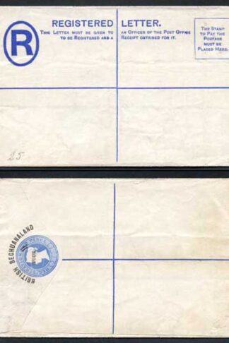 British Bechuanaland 4d O/P on QV 2d Blue Registered Letter Mint