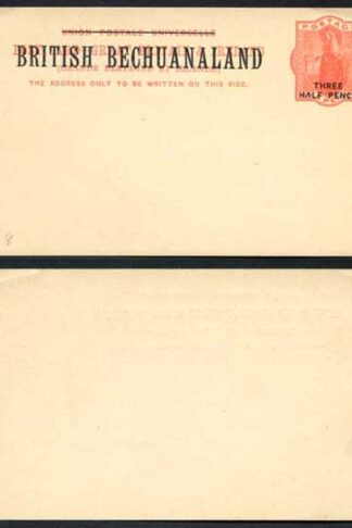 British Bechuanaland 1 1/2d O/P on QV 1d Red Foreign Postcard Mint