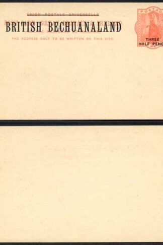 British Bechuanaland 1 1/2d O/P on QV 1d Red Foreign Postcard Mint